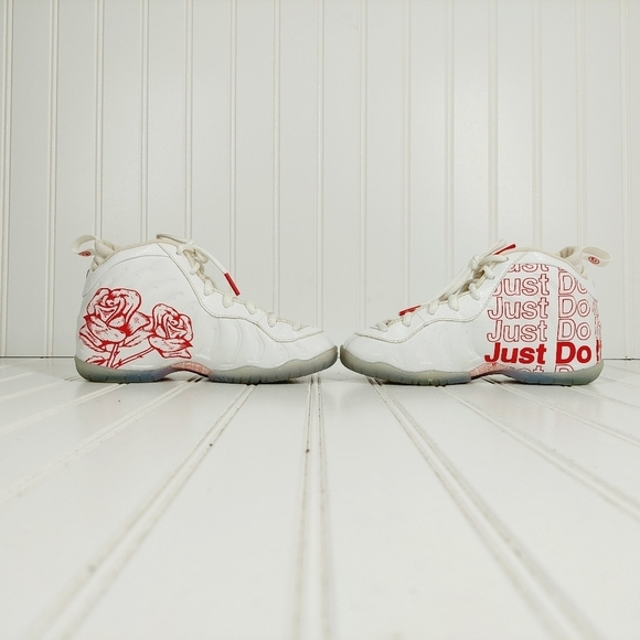Nike Lil' Posite One Foamposite Takeout Bag Rose Print Red White Athletic I316